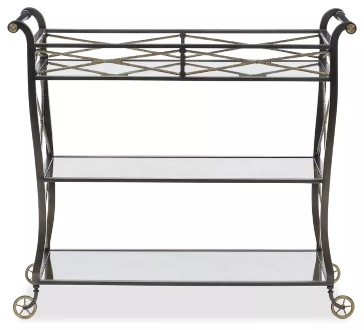 Belvedere Gray and Gold Bar Cart