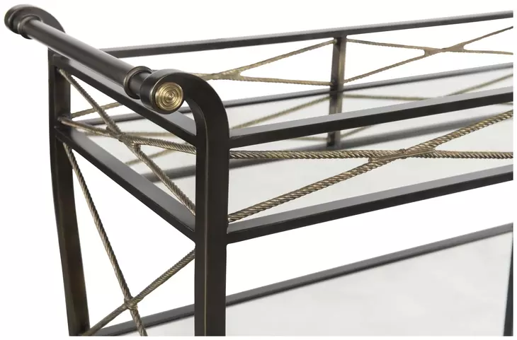 Belvedere Gray and Gold Bar Cart