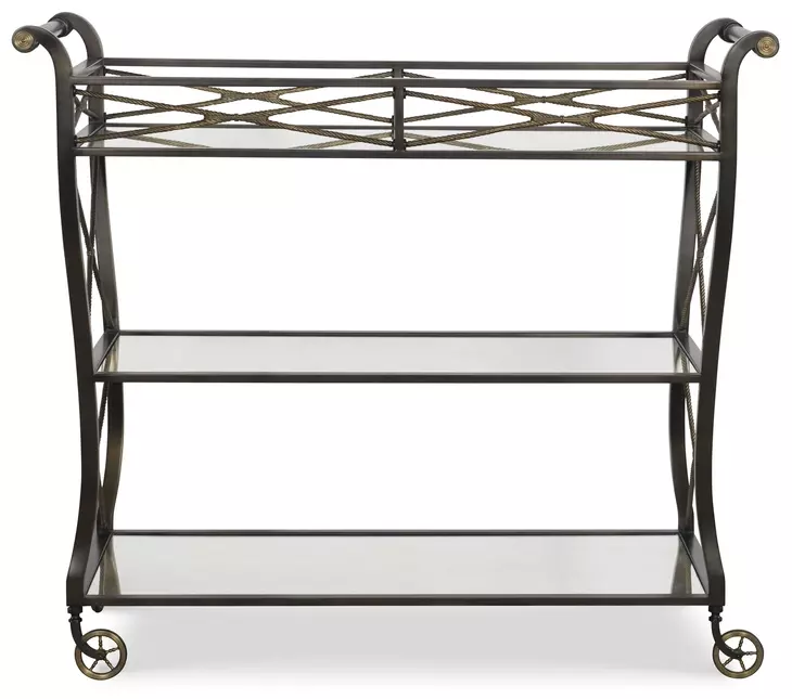 Belvedere Gray and Gold Bar Cart
