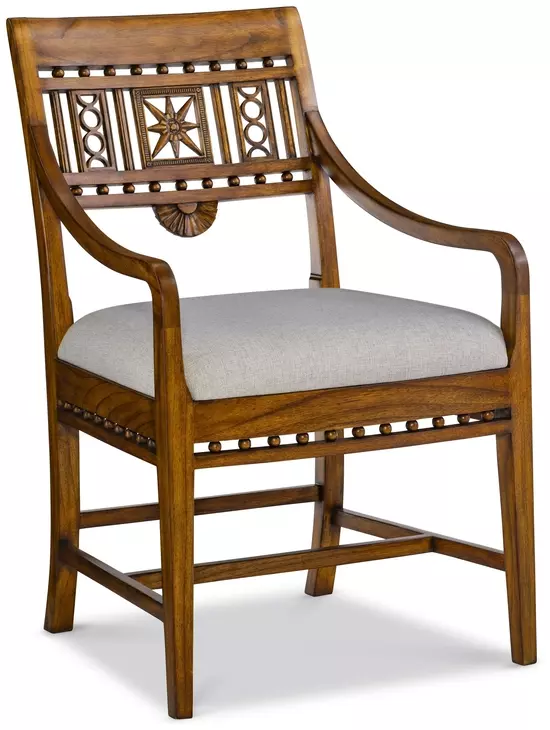 Dahlia Gray Upholstered Arm Chair