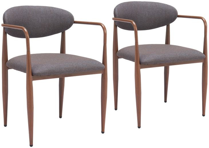 Zens Truffle Gray Dining Chair Set Of 2