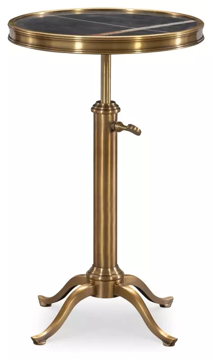 Fletcher Black and Gold Round Adjustable Drinks Table