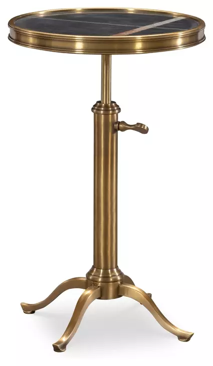 Fletcher Black and Gold Round Adjustable Drinks Table