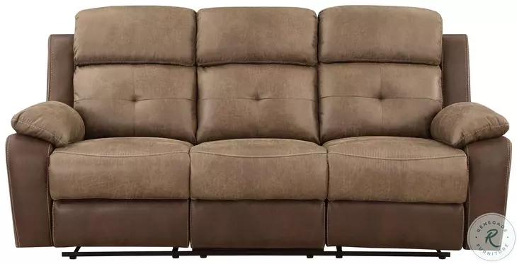 Glendale Brown Double Reclining 84" Sofa