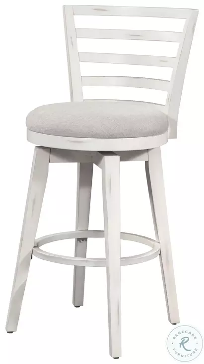 Meadowbrook Whitewash Swivel Bar Stool