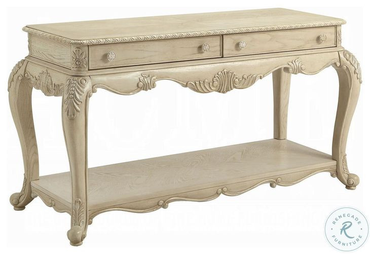 Ragenardus Antique White Rectangular Sofa Table