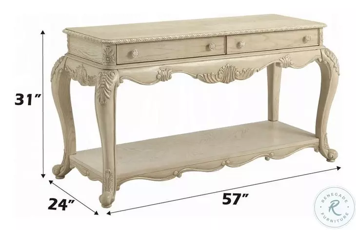 Ragenardus Antique White Rectangular Occassional Table Set