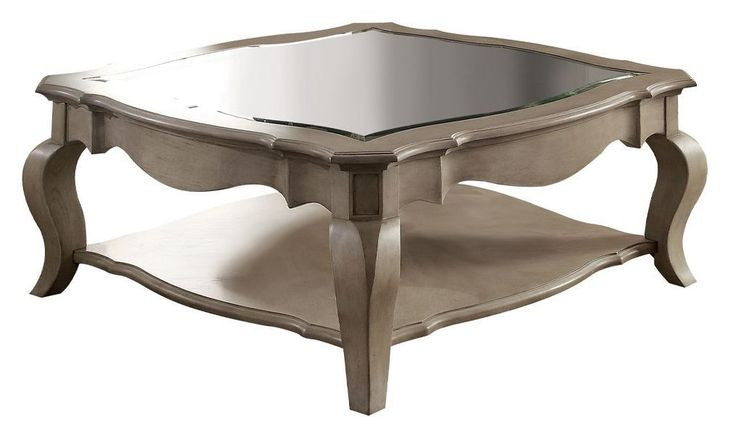 Chelmsford Antique Taupe Square Glass Top Cocktail Table