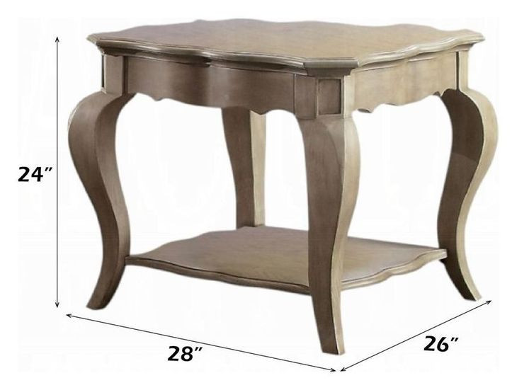 Chelmsford Antique Taupe Glass Top Occassional Table Set