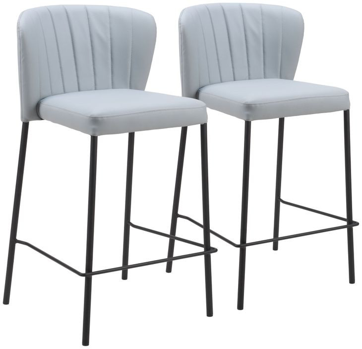 Linz Gray Counter Height Stool Set of 2