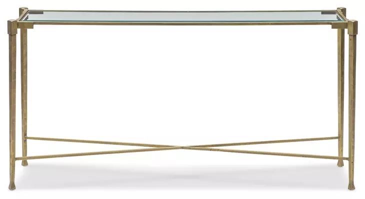 Iron White and Bronze Rectangular Console Table