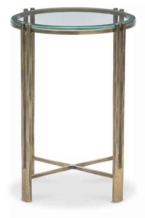 Kensington Transparent and Gold Round Glass Top Side Table
