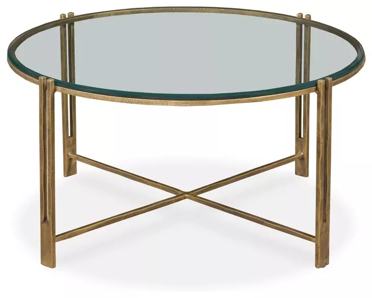 Kensington Transparent and Gold Round Occasional Table Set