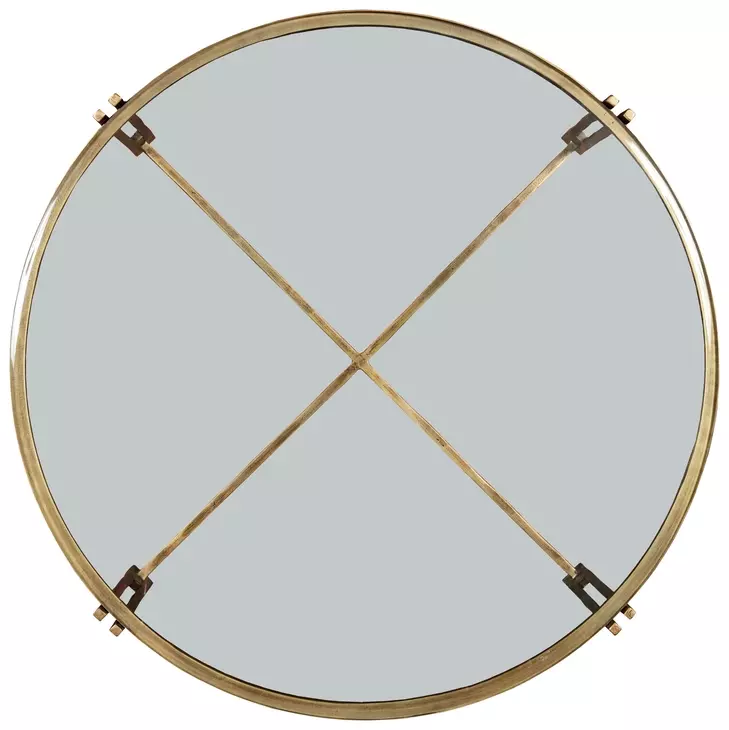 Kensington Transparent and Gold Round Glass Top Cocktail Table