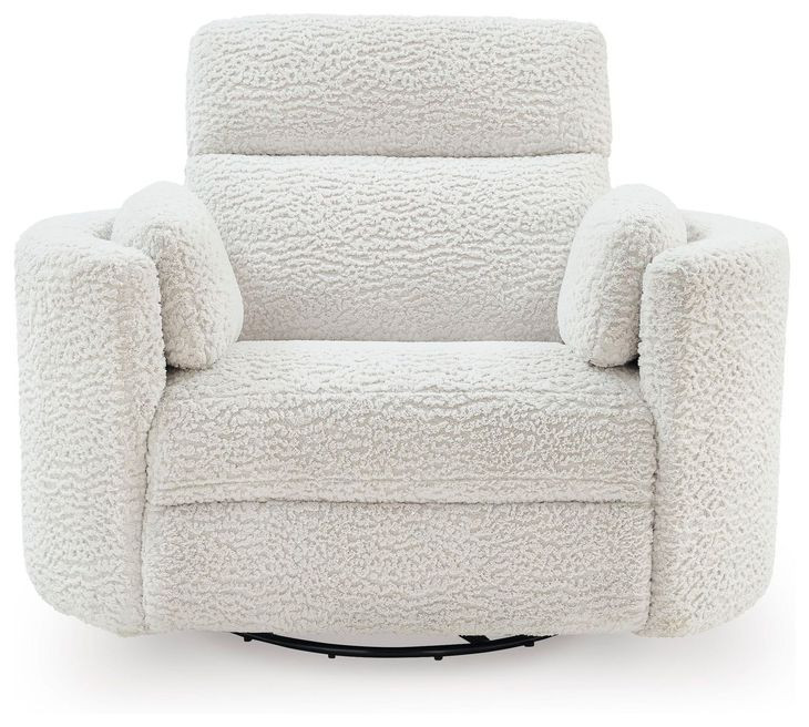 Raemondi Silver Swivel Glider Rocker Power Recliner with USB Charging and Pillows