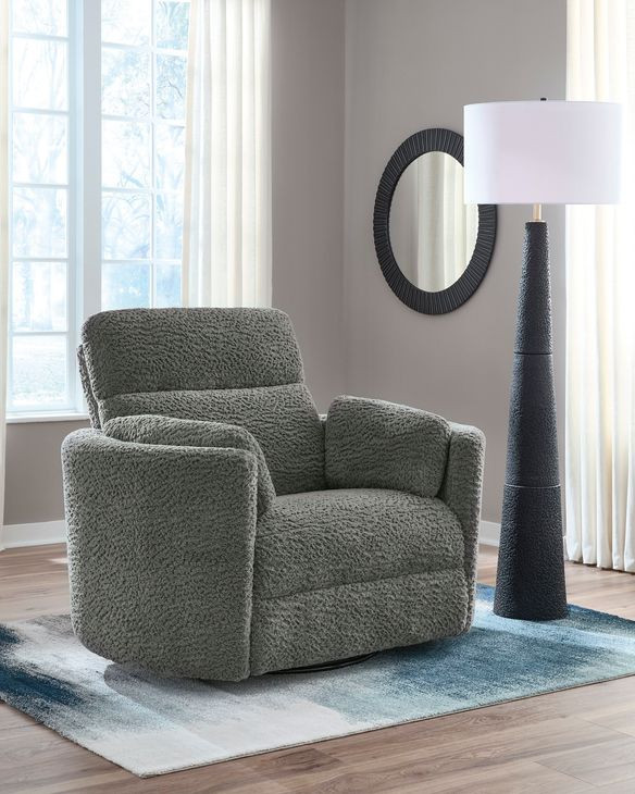 Raemondi Lead Swivel Glider Rocker Power Recliner with USB Charging and Pillows