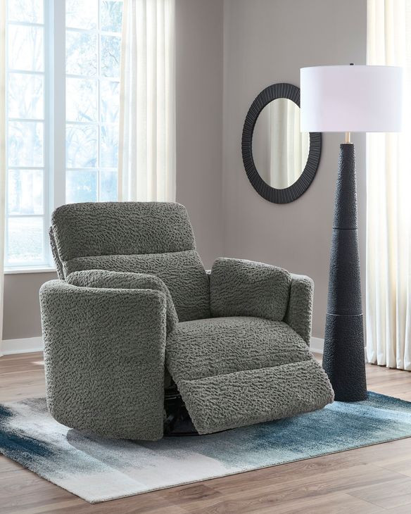 Raemondi Lead Swivel Glider Rocker Power Recliner with USB Charging and Pillows