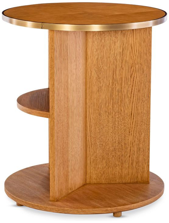 Hunter Brown Round Side Table