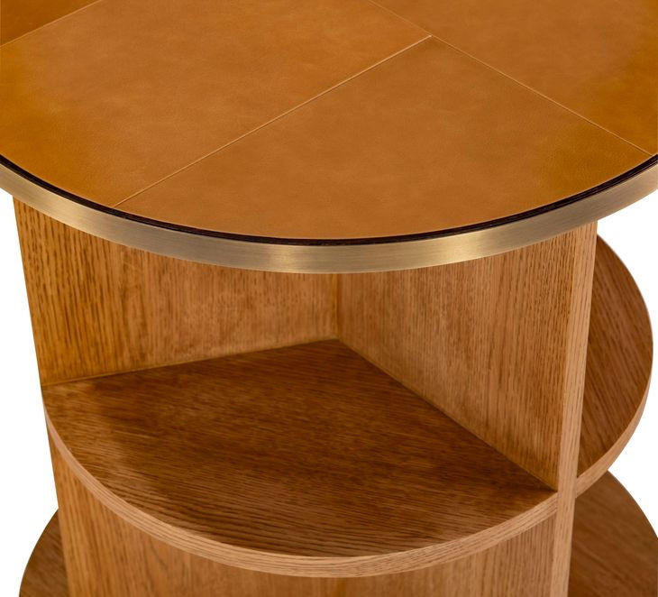 Hunter Brown Round Side Table