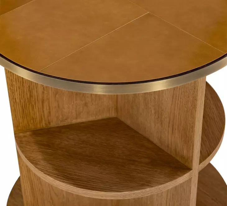 Hunter Brown Round Side Table