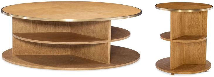 Hunter Brown Round Occassional Table Set