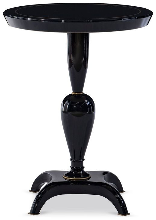 Watkins Black Round Side Table
