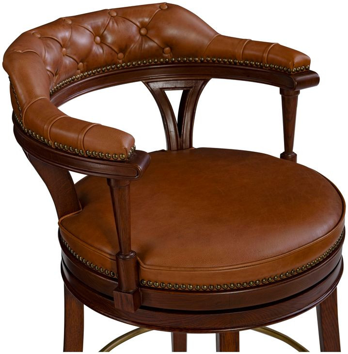 Aubrey Brown Leather Counter Height Stool