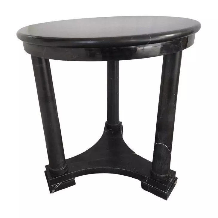 Neoclassic Black Round Side Table