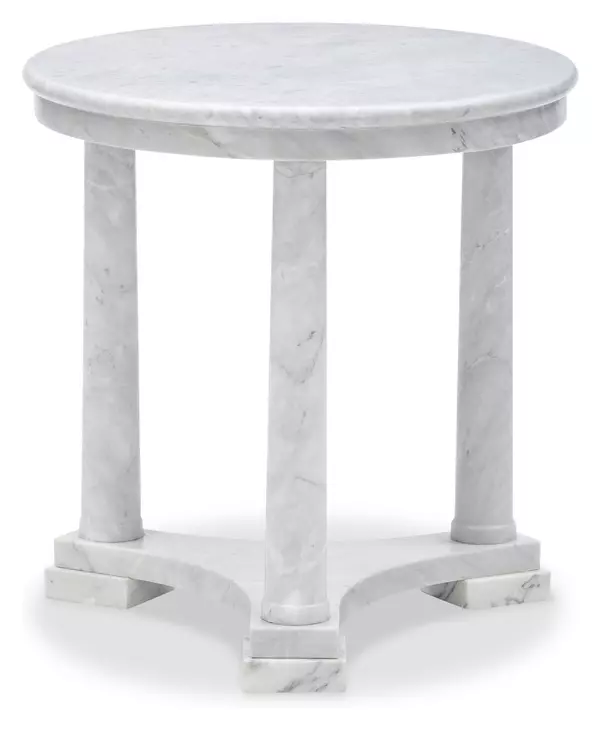 Neoclassic White Round Side Table