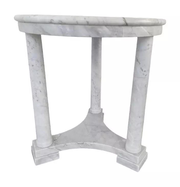 Neoclassic White Round Side Table