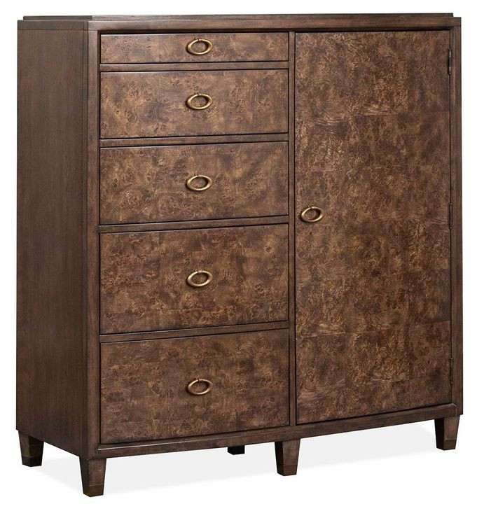 Rowan Espresso and Cream Upholstered Panel Bedroom Set