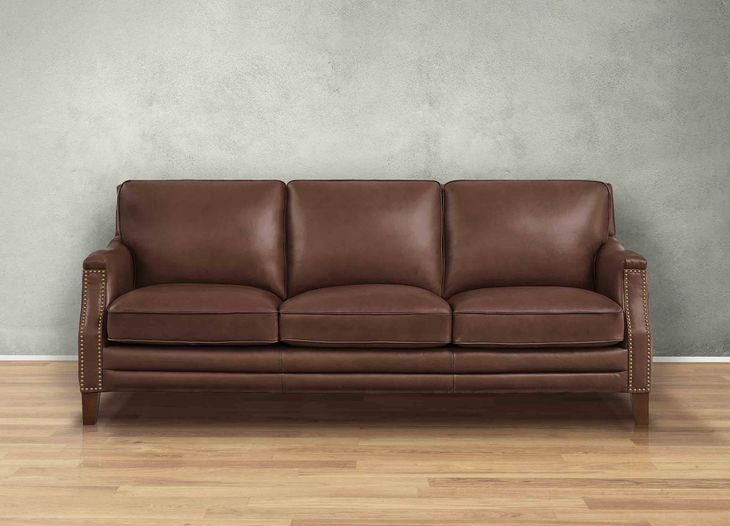 Camden Pecan Leather Living Room Set