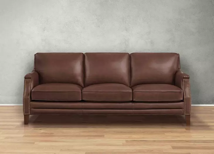Camden Pecan Leather Living Room Set