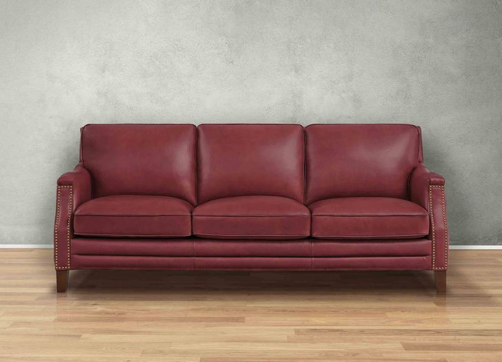 Camden Cranberry Leather Living Room Set