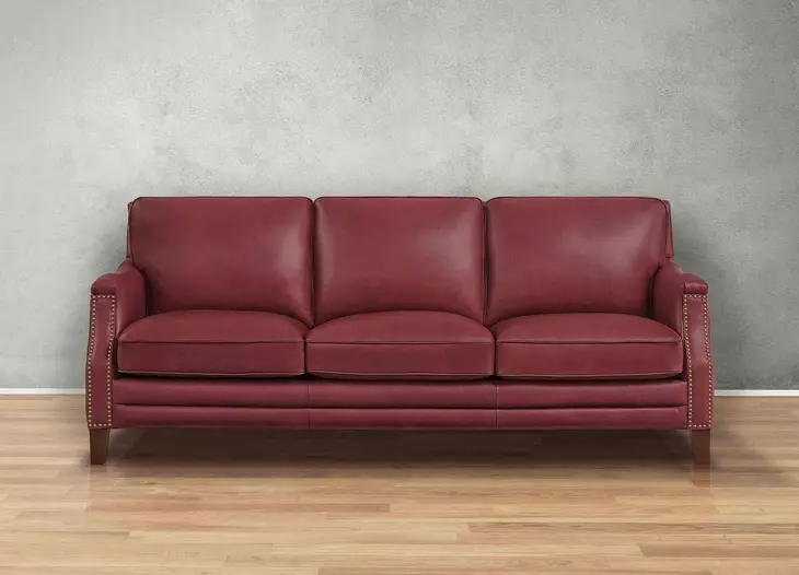Camden Cranberry Leather Living Room Set