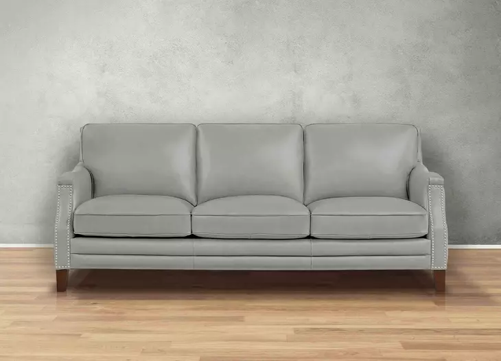 Camden Silver Leather Living Room Set