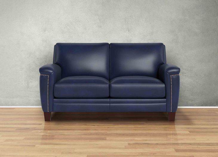 Sherwyn Navy Leather 64