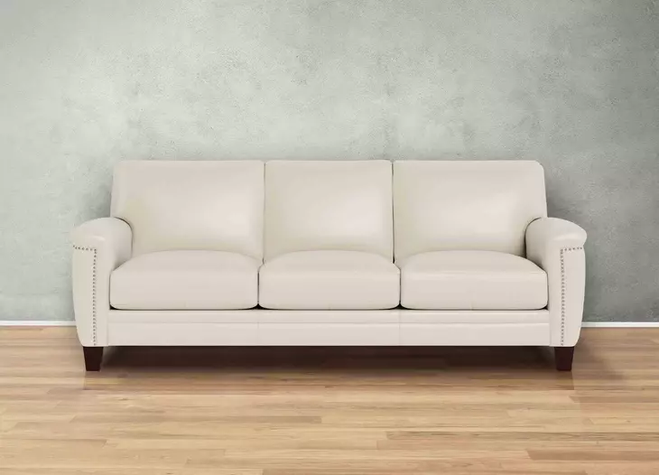 Sherwyn Vanilla Leather Living Room Set
