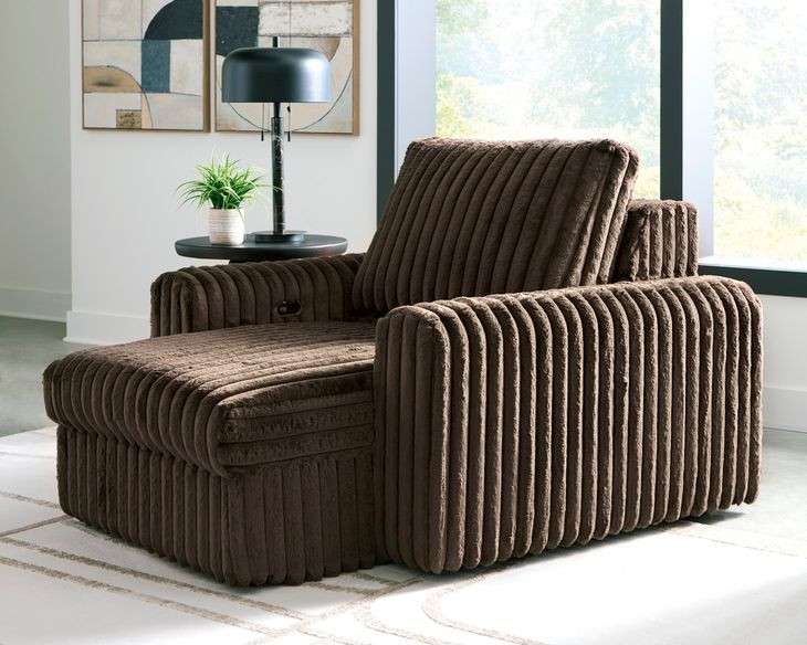 Carnon Chocolate 50" Power Gliding Chaise with USB Charging