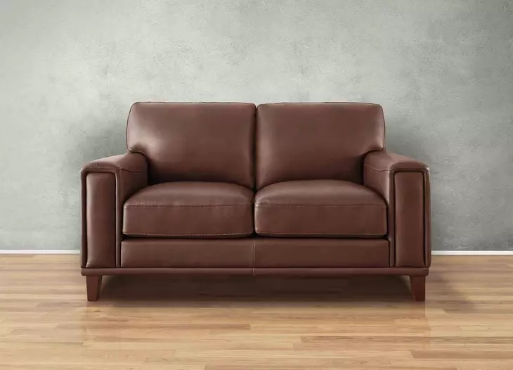 Halwyn Pecan Leather 65" Loveseat