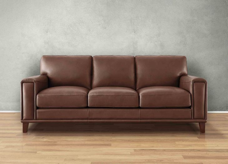 Halwyn Pecan Leather Living Room Set