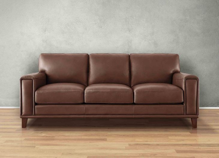 Halwyn Pecan Leather Living Room Set