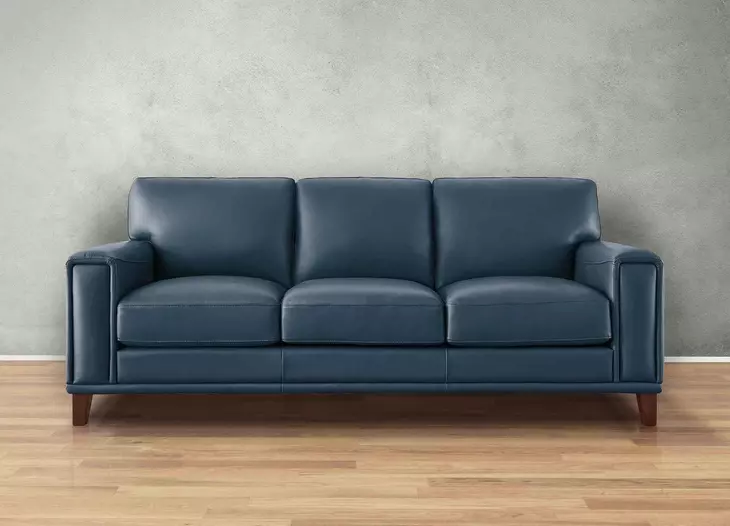 Halwyn Navy Leather Living Room Set