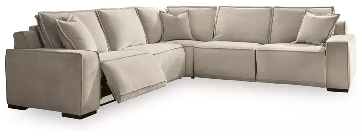 Carceri Cashmere Performance Fabric 5 Piece Modular Power Reclining Sectional with USB Charging and Armless Power Recliner