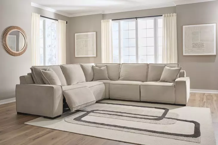 Carceri Cashmere Performance Fabric 5 Piece Modular Power Reclining Sectional with USB Charging and Armless Power Recliner