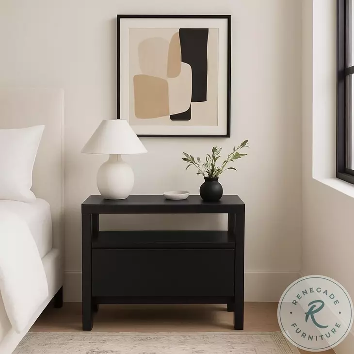 Flo Black Nightstand