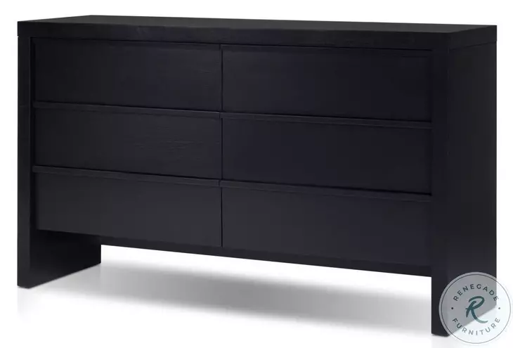 Flo Black 6 Drawer Dresser