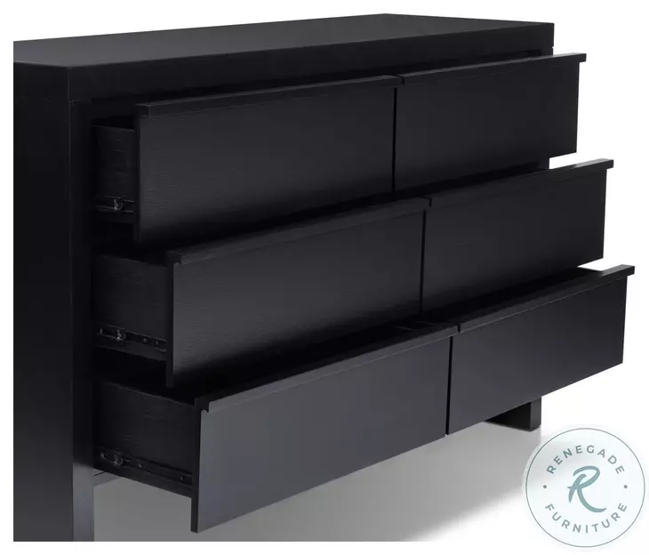 Flo Black 6 Drawer Dresser
