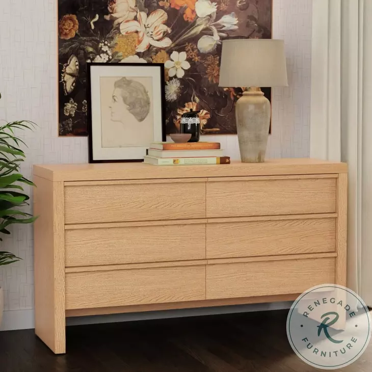 Flo Natural 6 Drawer Dresser