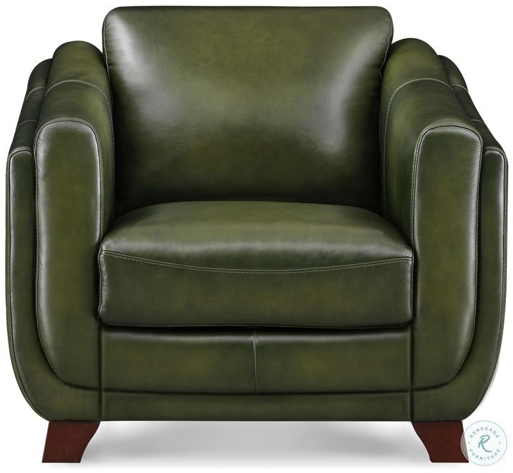 Godfrey Emerald Leather Upholstered Lounge Chair